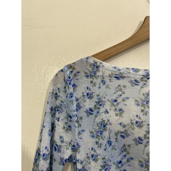 Y2K Coquette Romantic Fairy Floral Top M Cottagecore Goblin Whimsical Parisian - Picture 8 of 12